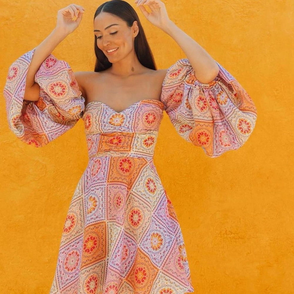 Bohemian Floral Off-Shoulder Dress